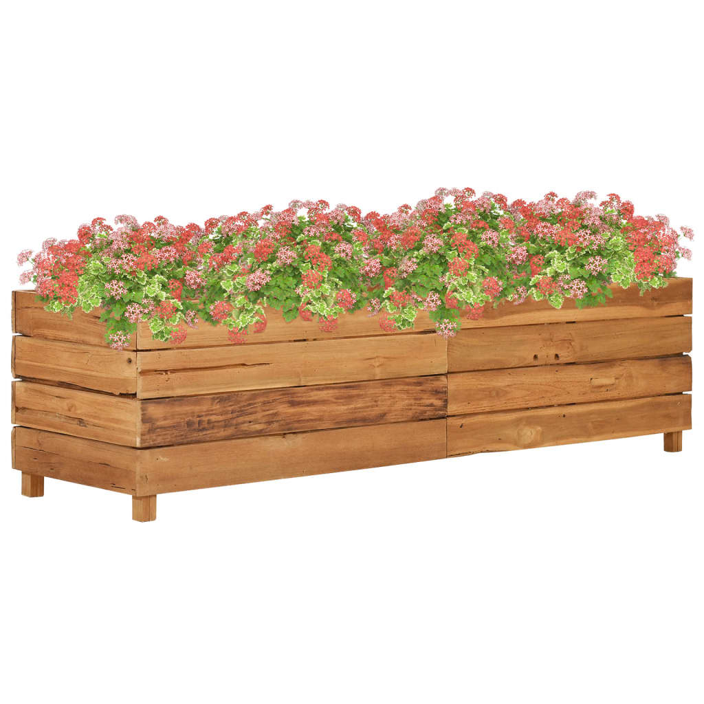 Hochbeet 100x40x72 cm Teak Altholz und Stahl