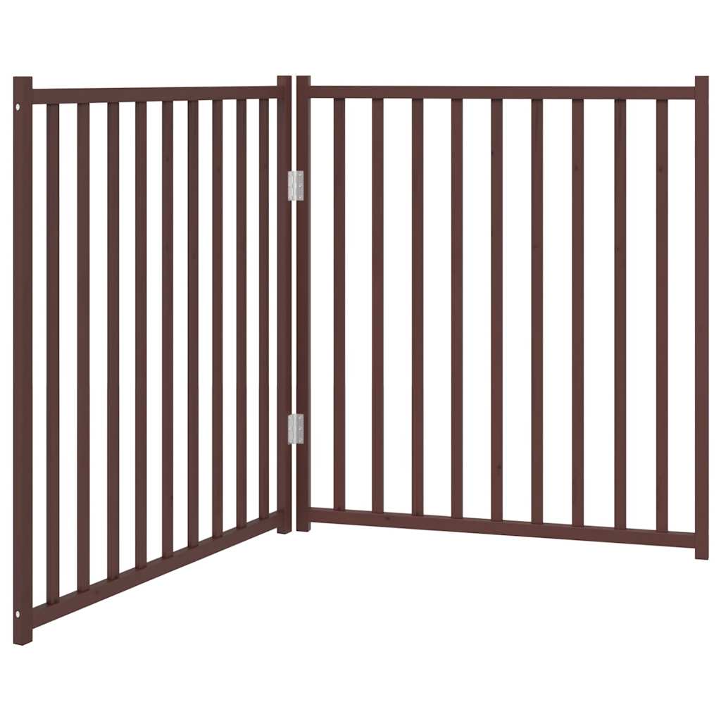 3-tlg. Hundetor Faltbar 150 cm Massivholz Tanne