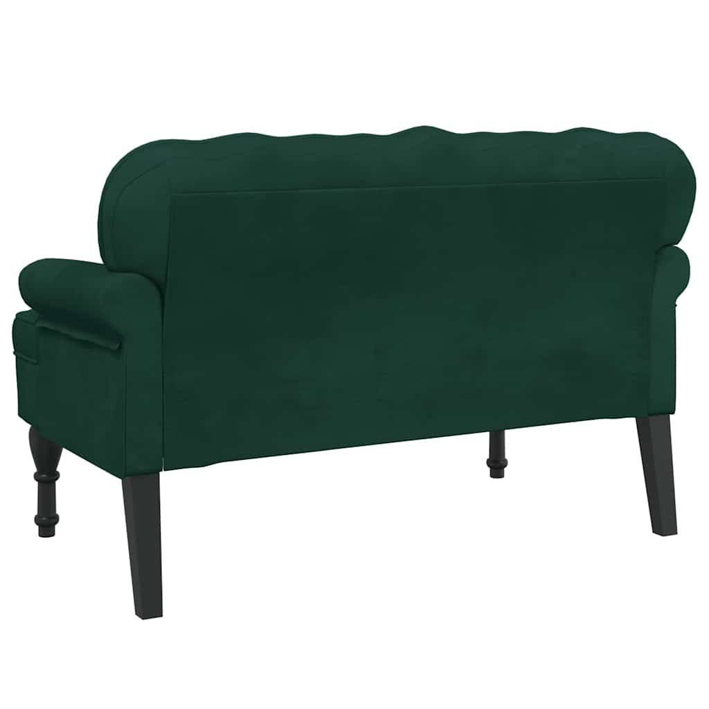 Sitzbank mit Rückenlehne Dunkelgrau 119,5x64,5x75 cm Samt