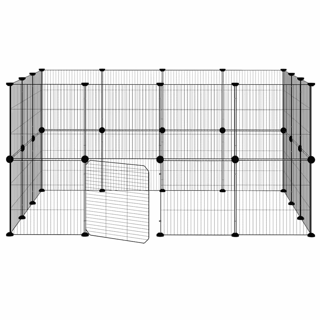 8-tlg. Haustierkäfig mit Tür Schwarz 35x35 cm Stahl
