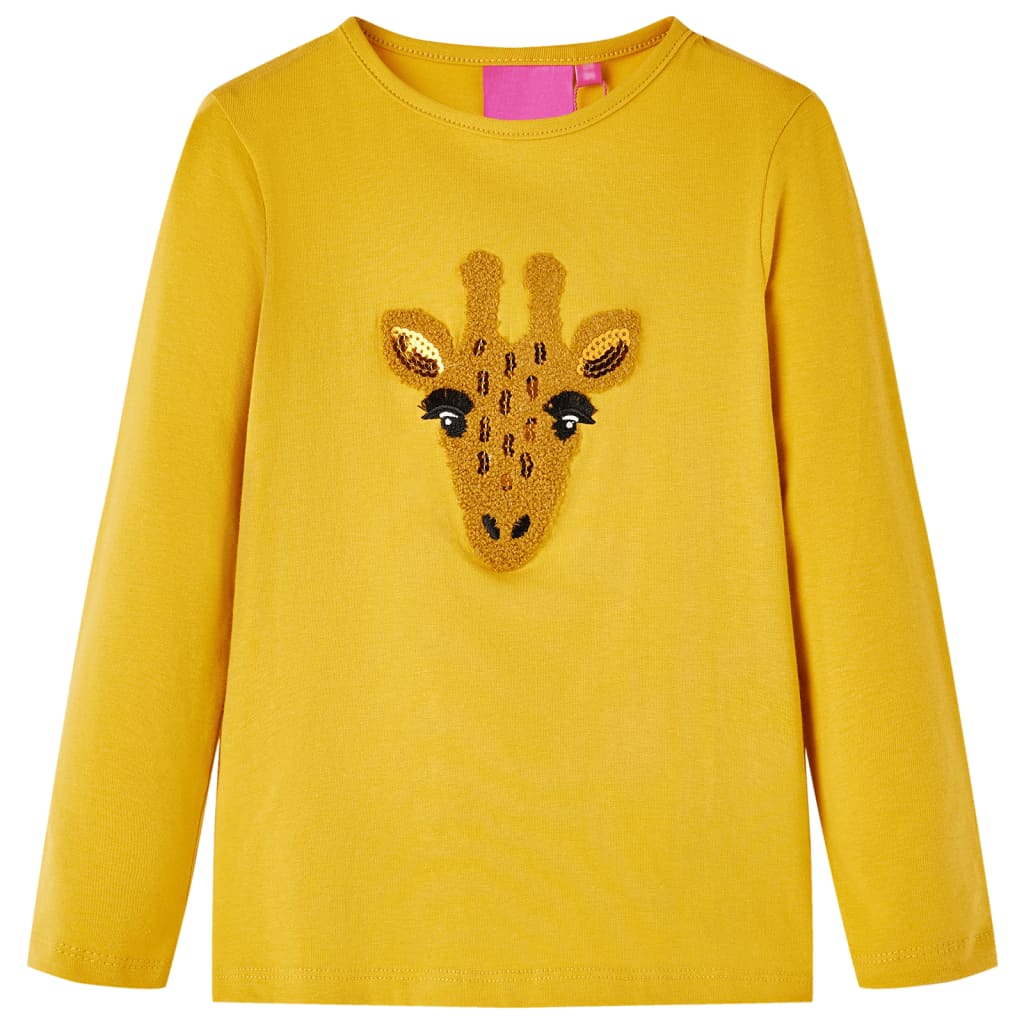 Kinder-Langarmshirt Dunkles Ocker 116