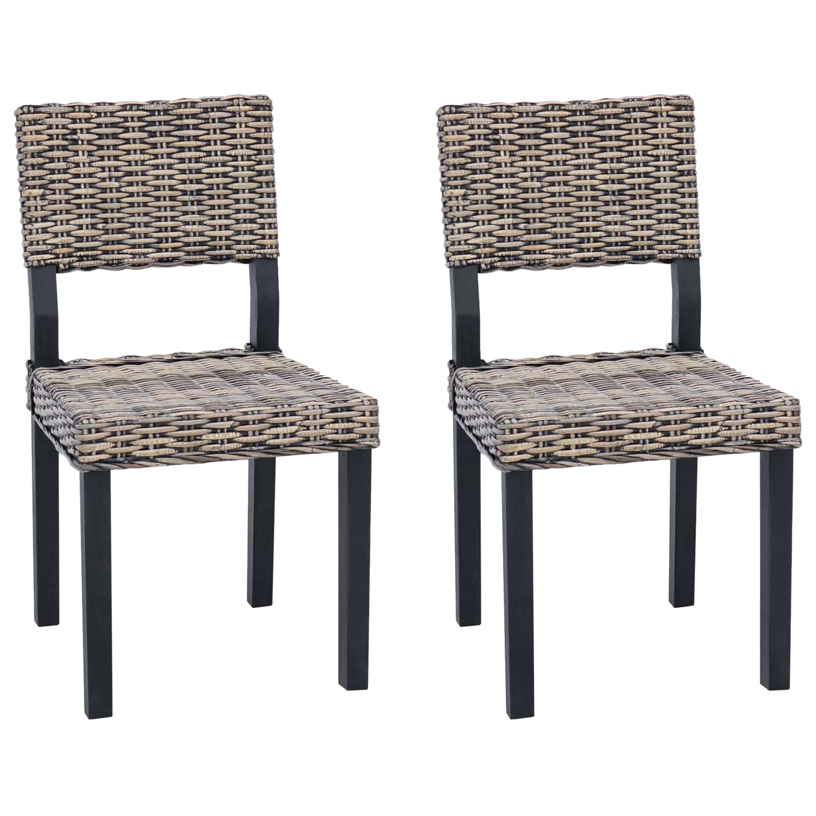Esszimmerstuhl 2 pcs Kubu Rattan Weiß gewaschen 46 x 55 x 84 cm