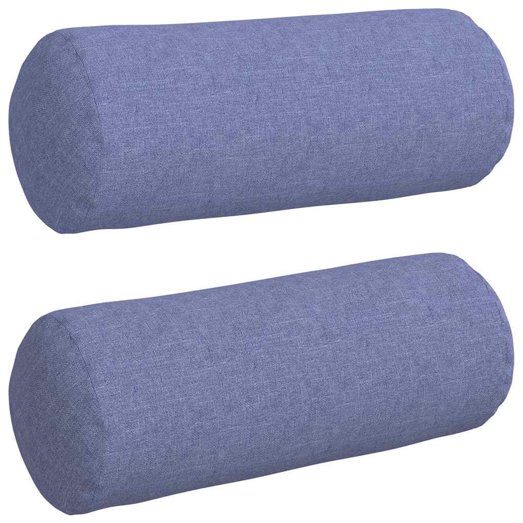 Bolsterkissen 2 Stück Hellgrau Ø 15 x 40 cm Stoff