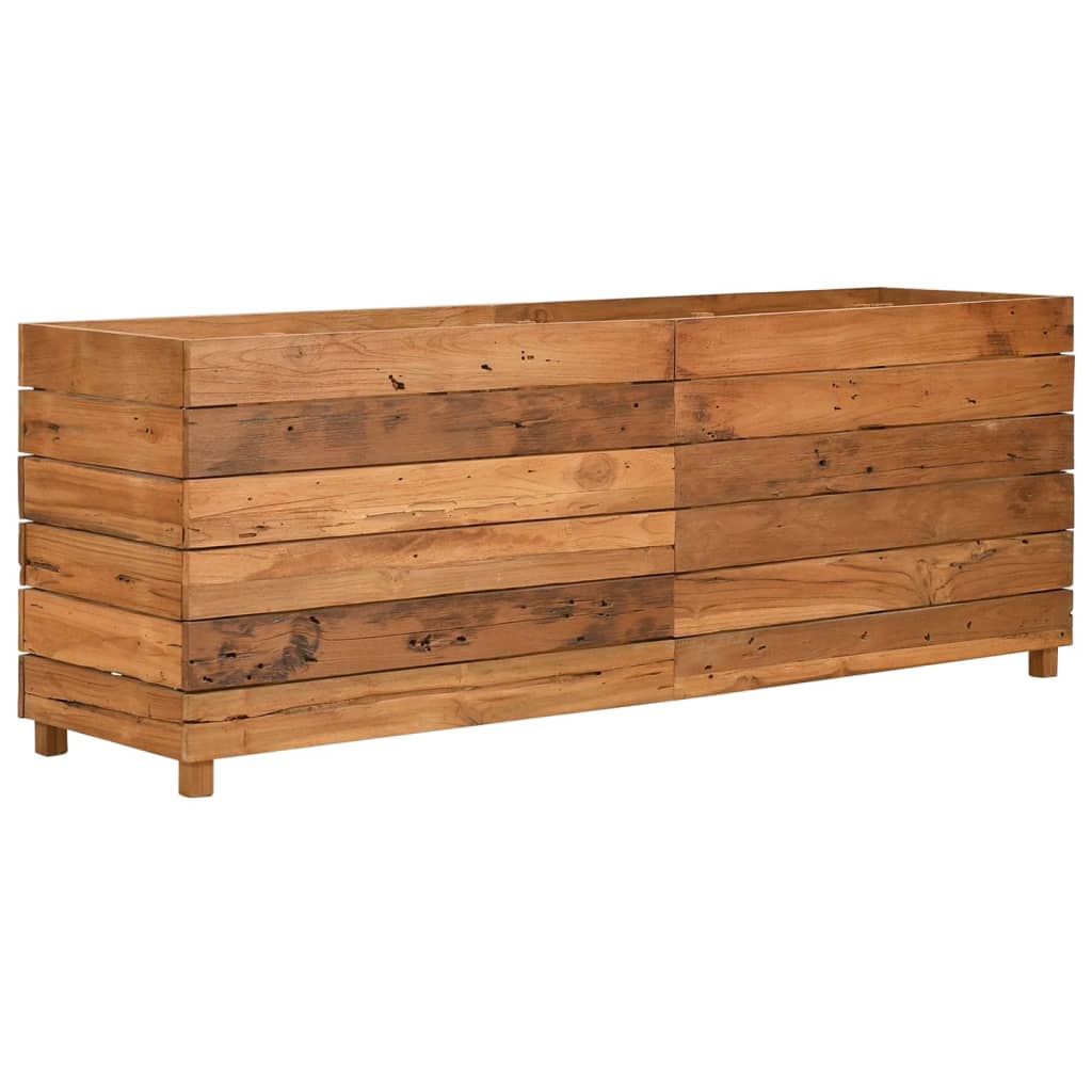 Hochbeet 100x40x72 cm Teak Altholz und Stahl