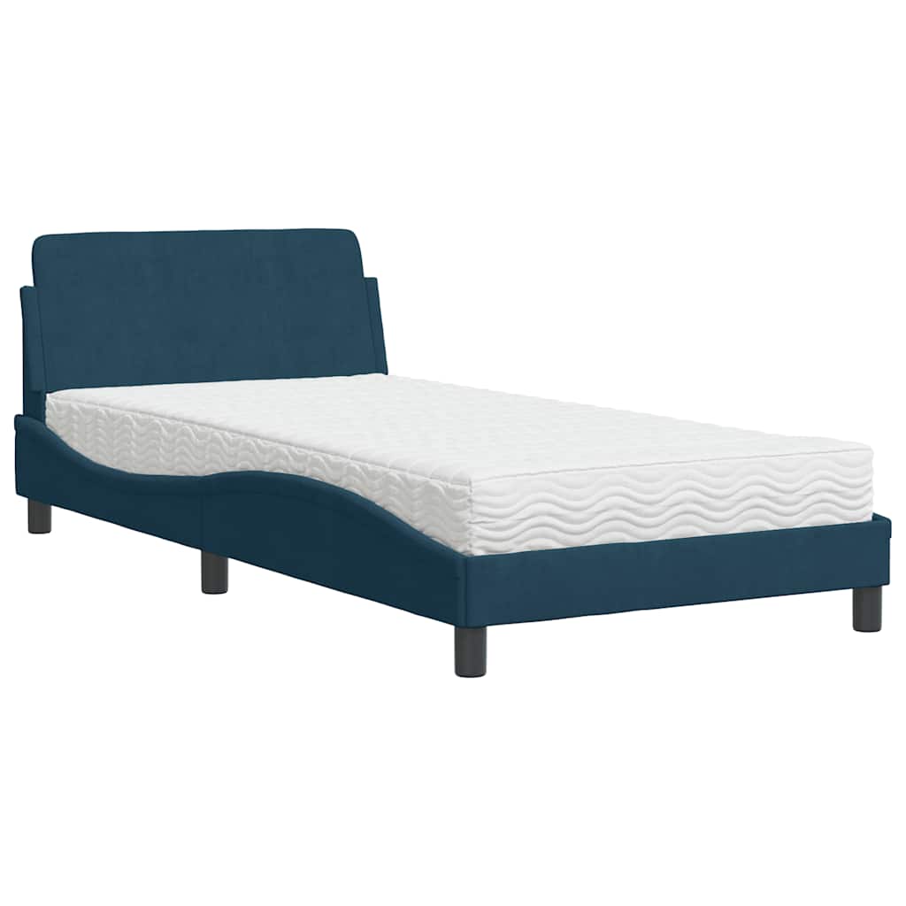 Bett mit Matratze "Dover" Hellgrau 80x200 cm Samt