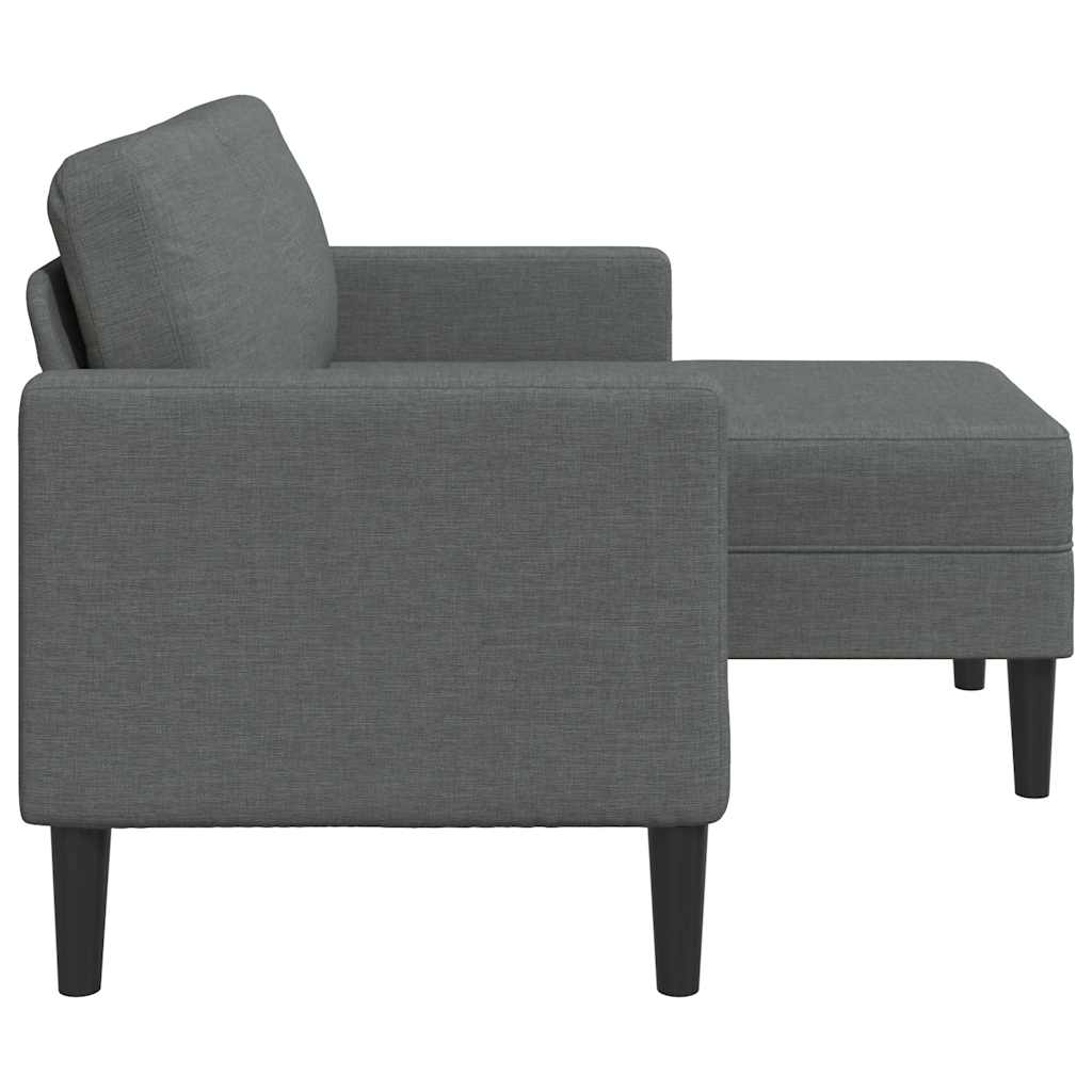 2-Sitzer-Sofa mit Chaiselongue L-Form Hellgrau 125 cm Stoff