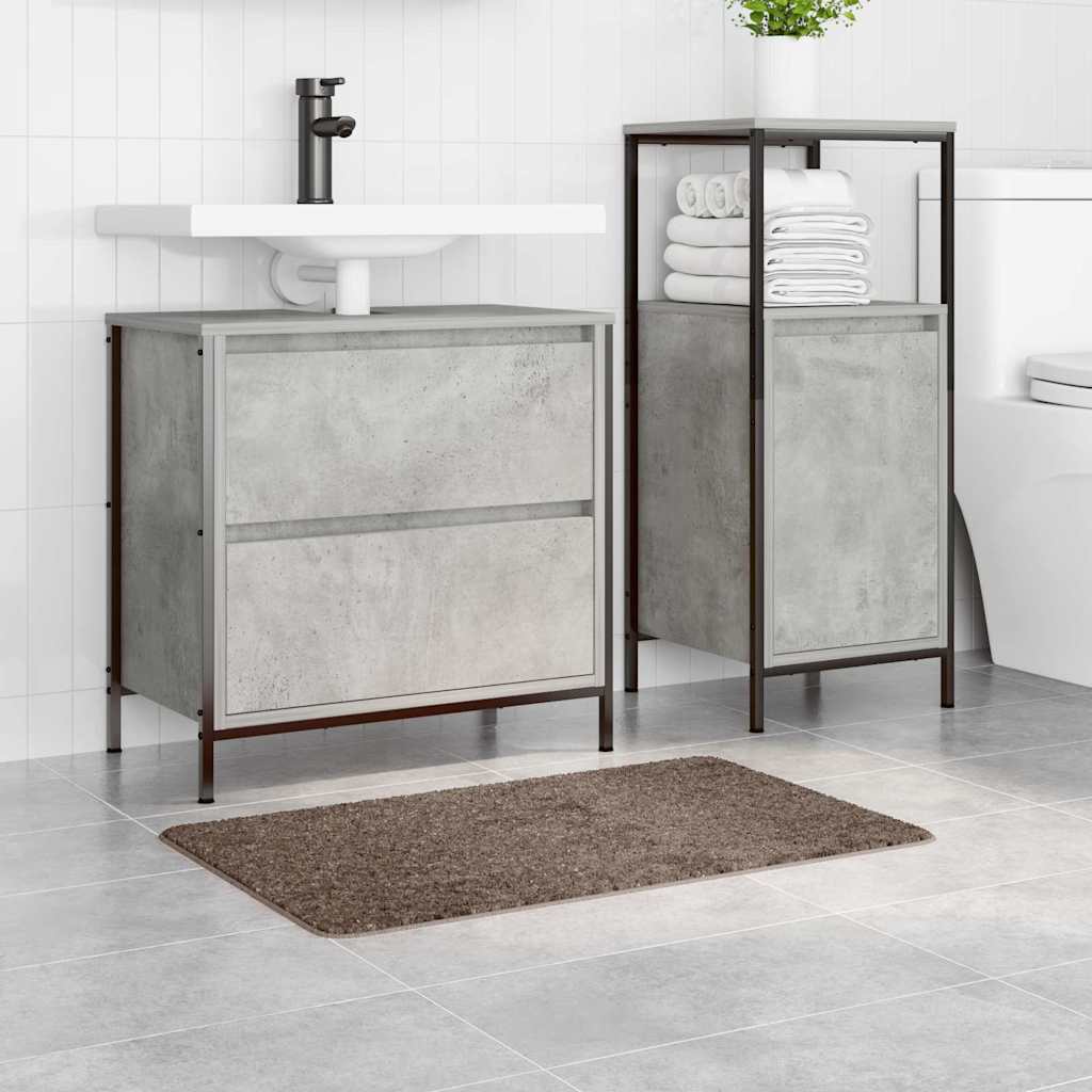 Rutschfeste Badmatte Dunkelgrau 50 x 80 cm PP
