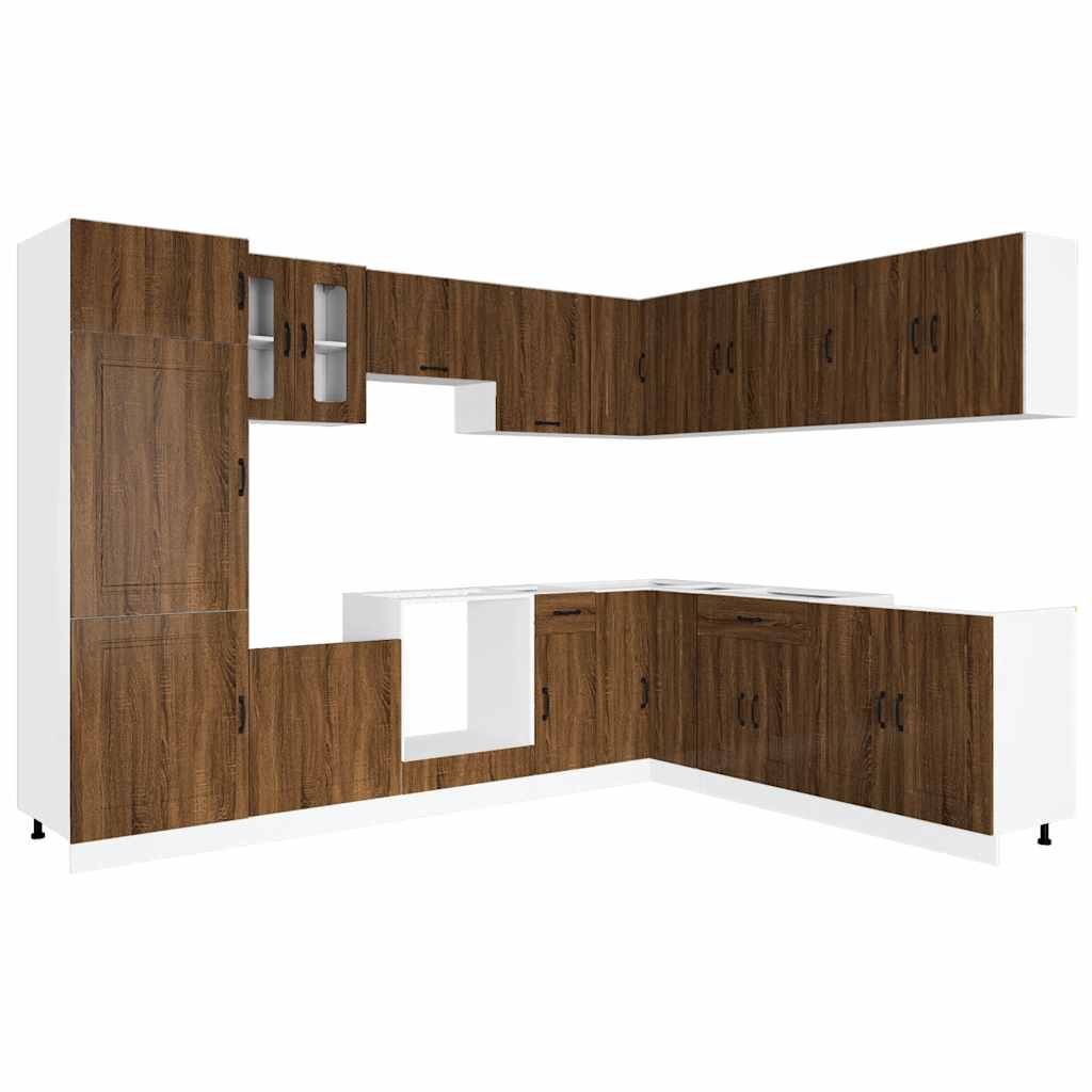 14-tlg. Küchenschrank-Set Kalmar Weiß Holzwerkstoff