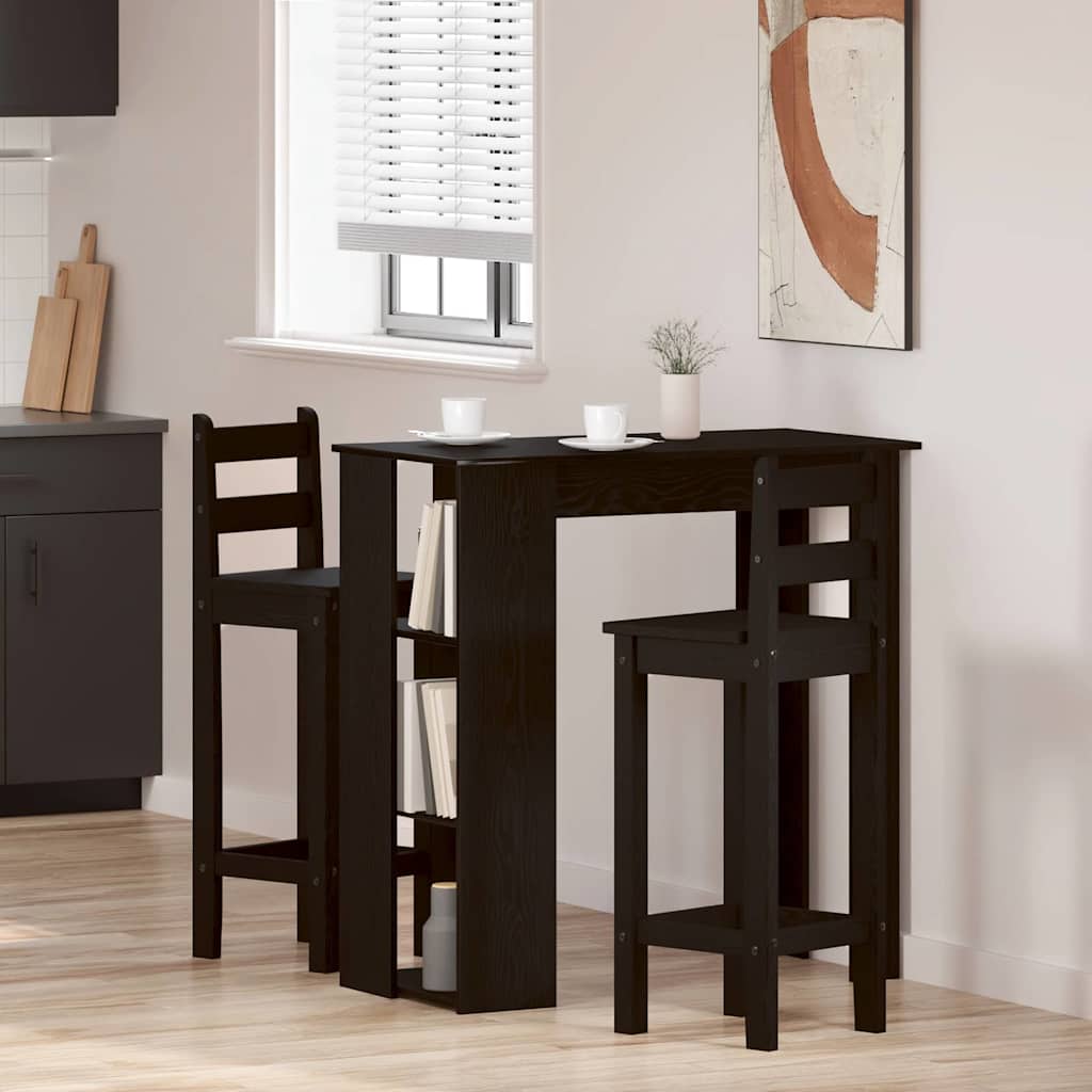 Bartisch mit Regal Weiß 102x50x103,5 cm Holzwerkstoff
