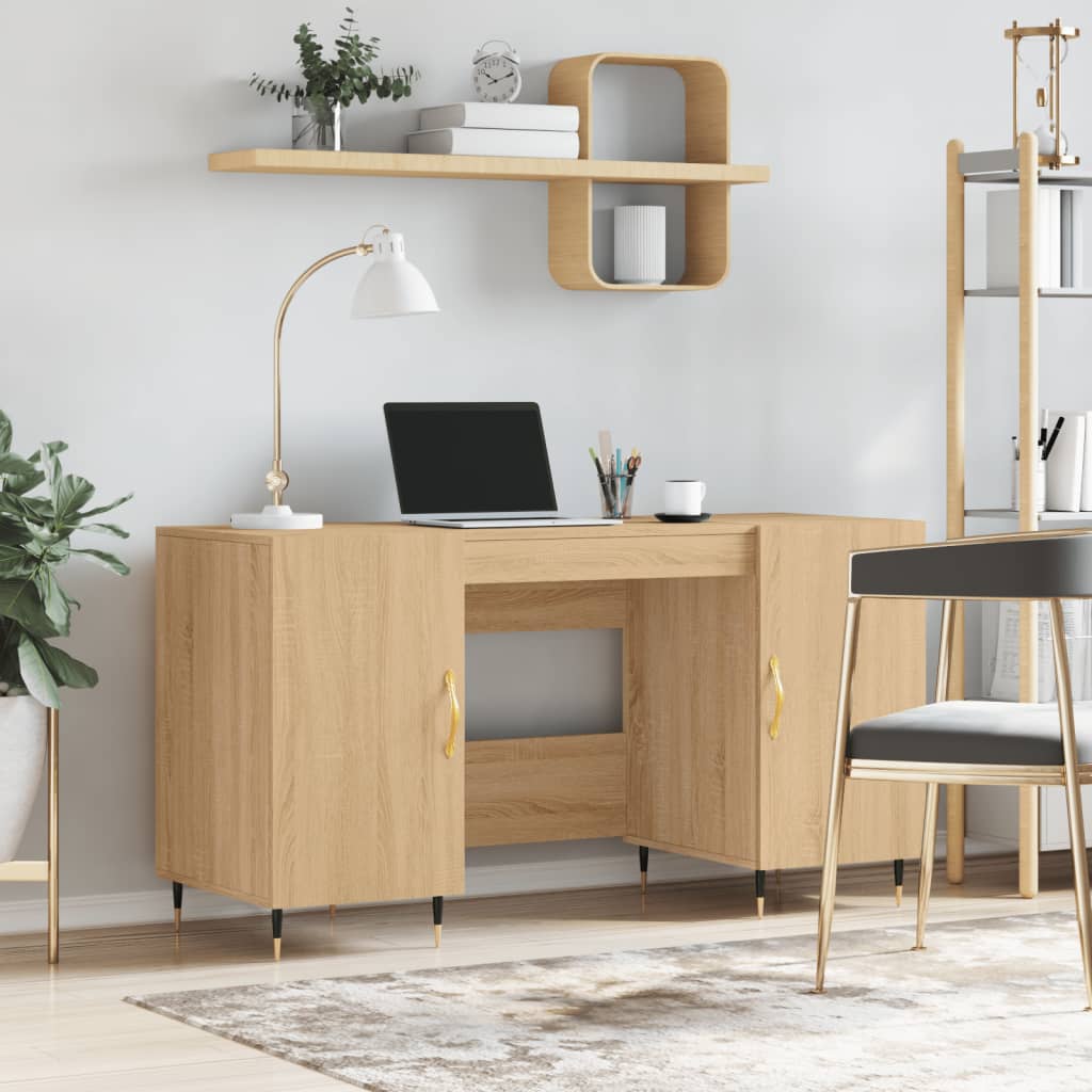 Schreibtisch Betongrau 140x50x75 cm Holzwerkstoff