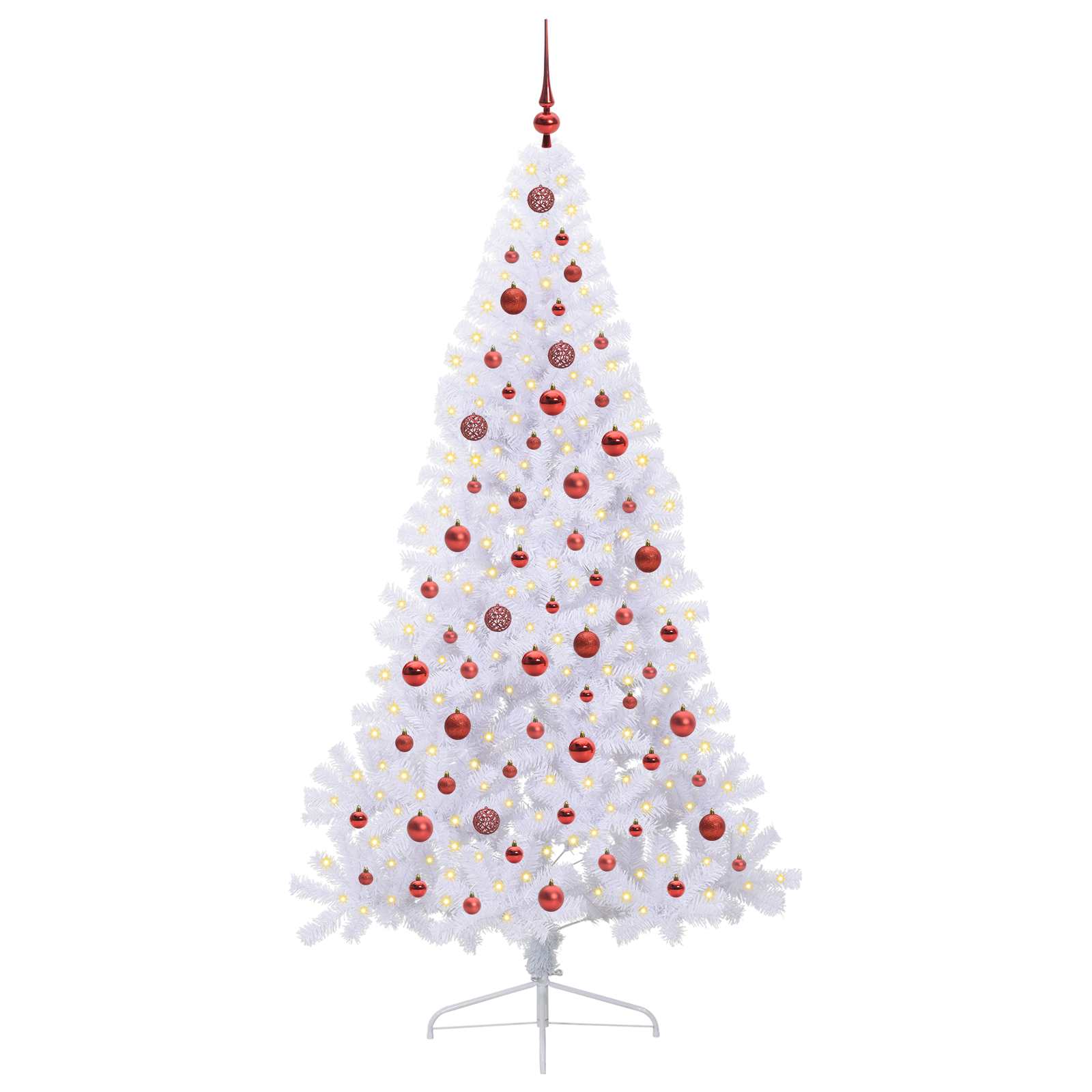 Künstlicher Weihnachtsbaum Weiß 210 cm PVC und Stahl