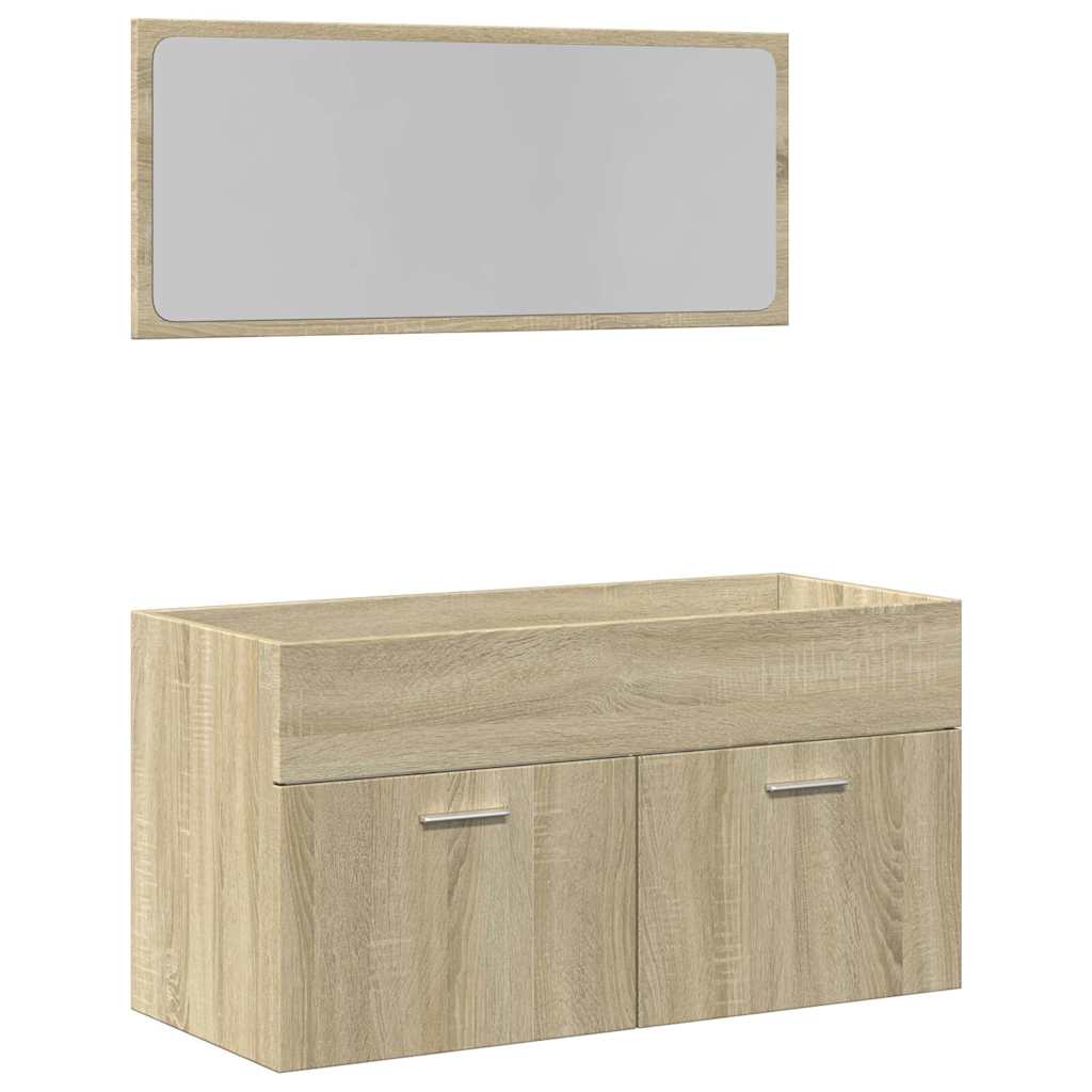 2-tlg. Badmöbel-Set Weiß Holzwerkstoff