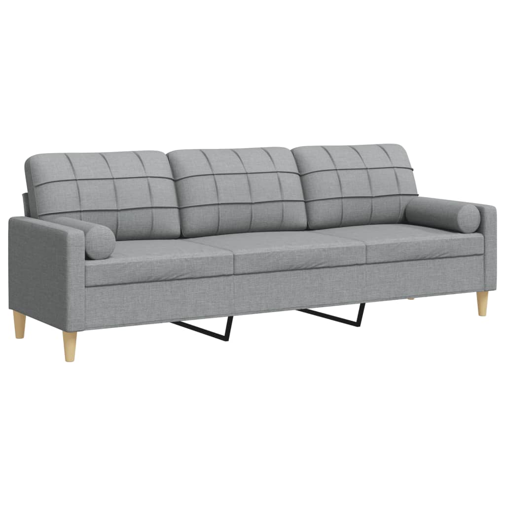 2-Sitzer-Sofa mit Zierkissen Braun 120 cm Stoff