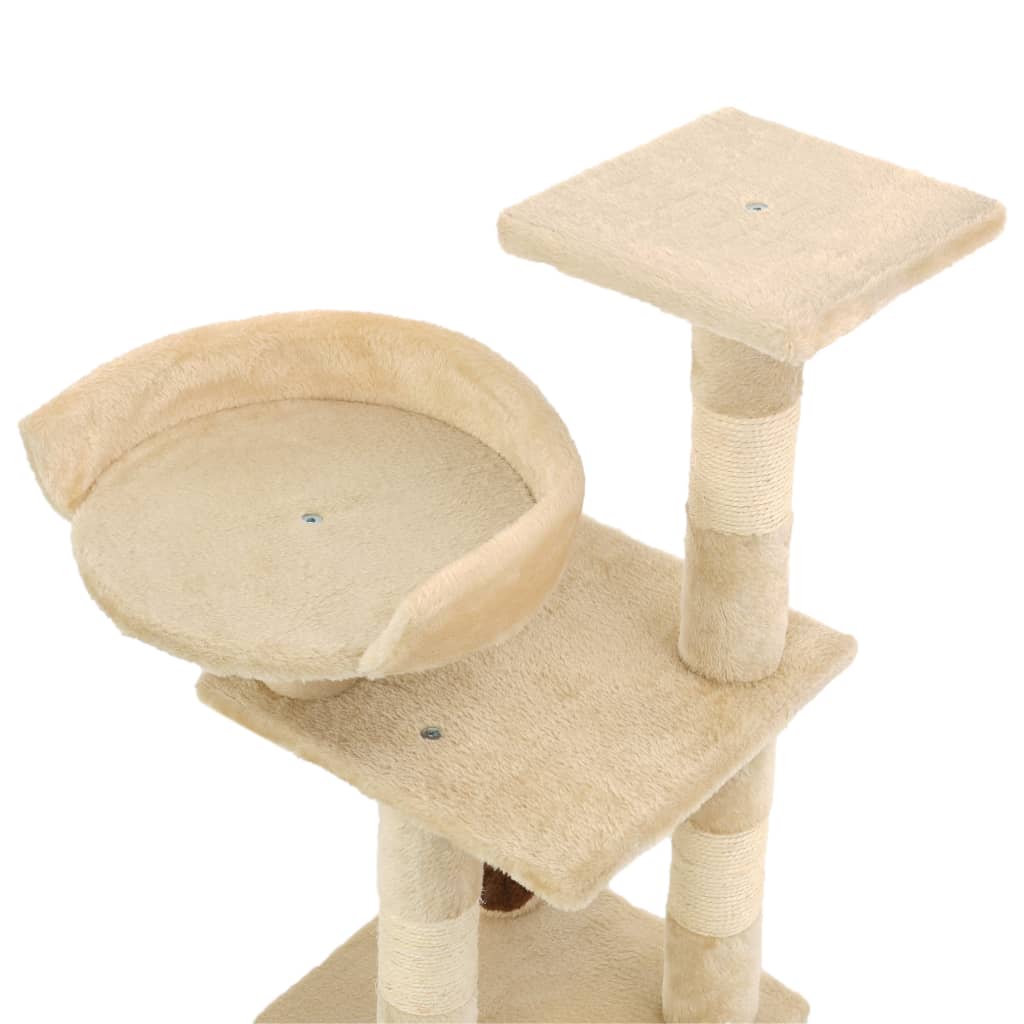 Katzen-Kratzbaum mit Sisal-Kratzsäulen 65 cm Grau