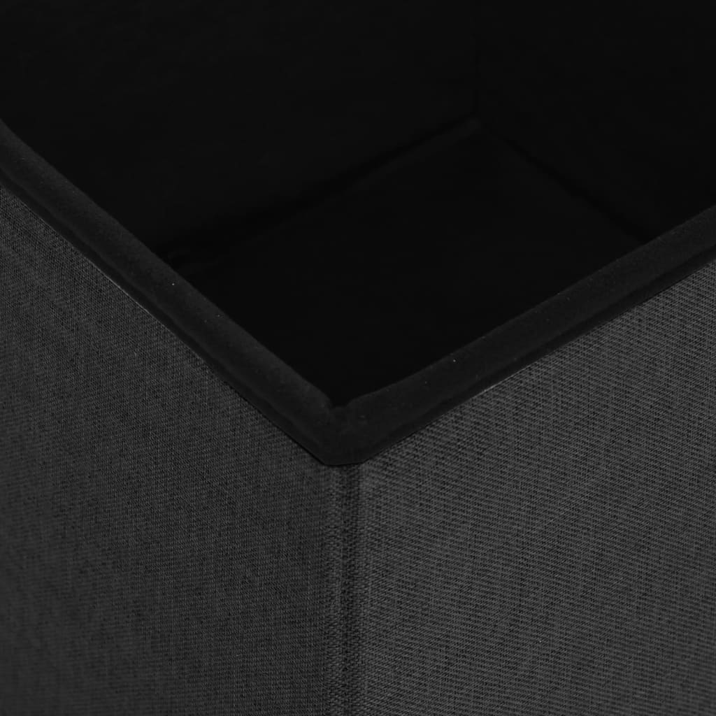 Hocker mit Stauraum Cremeweiß Leinenoptik
