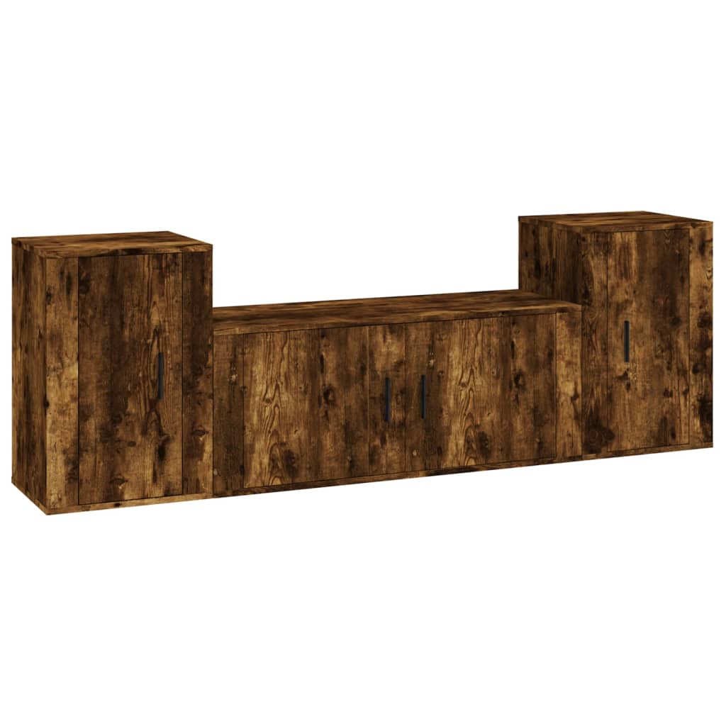 3-tlg. TV-Schrank-Set Weiß Holzwerkstoff
