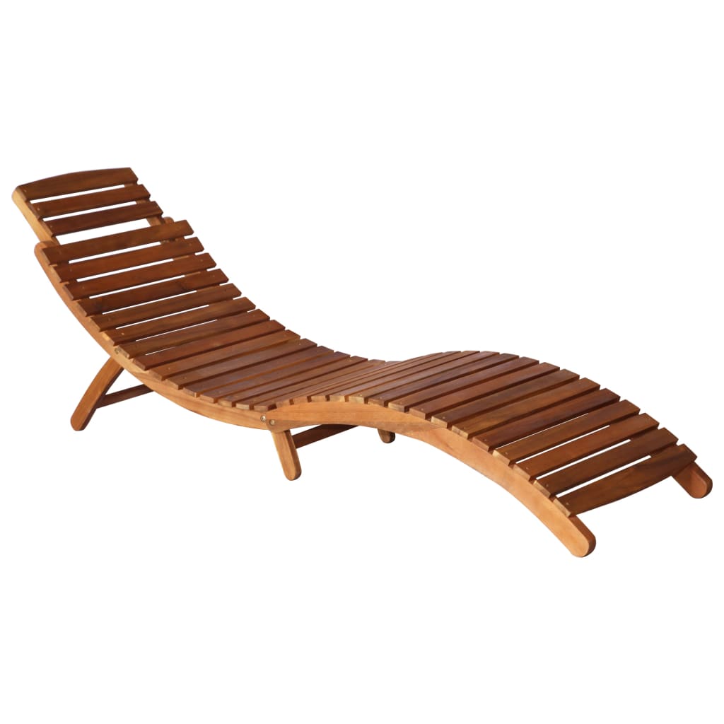 Sonnenliege 2 pcs Braun 55 x 184 x 64cm Massivholz Akazie