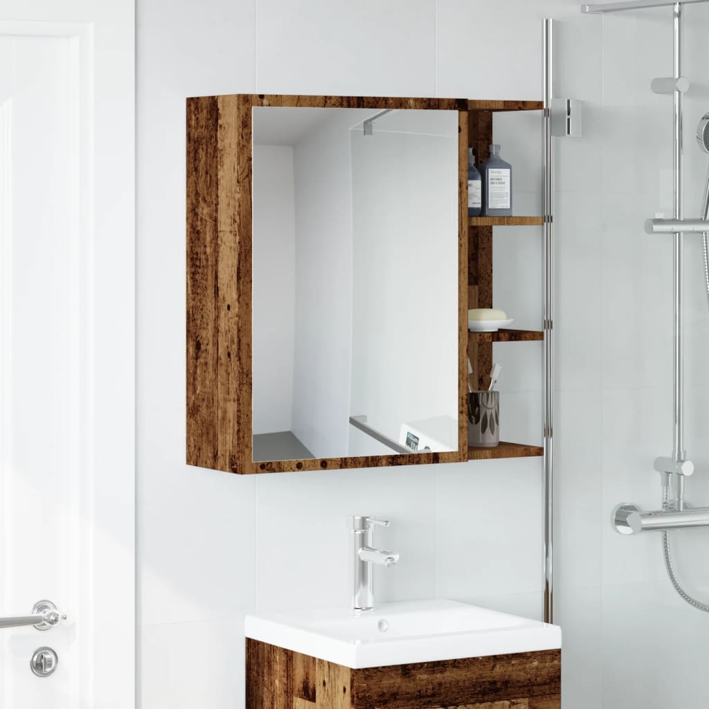 Bad-Spiegelschrank Weiß 62,5x20,5x64 cm Holzwerkstoff