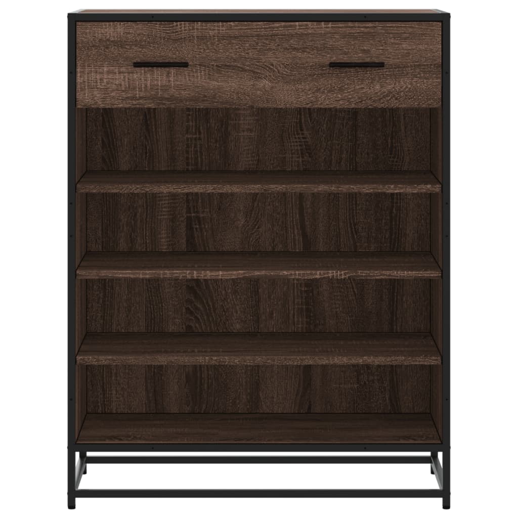 Schuhschrank Schwarz 75x38x97,5 cm Holzwerkstoff Metall