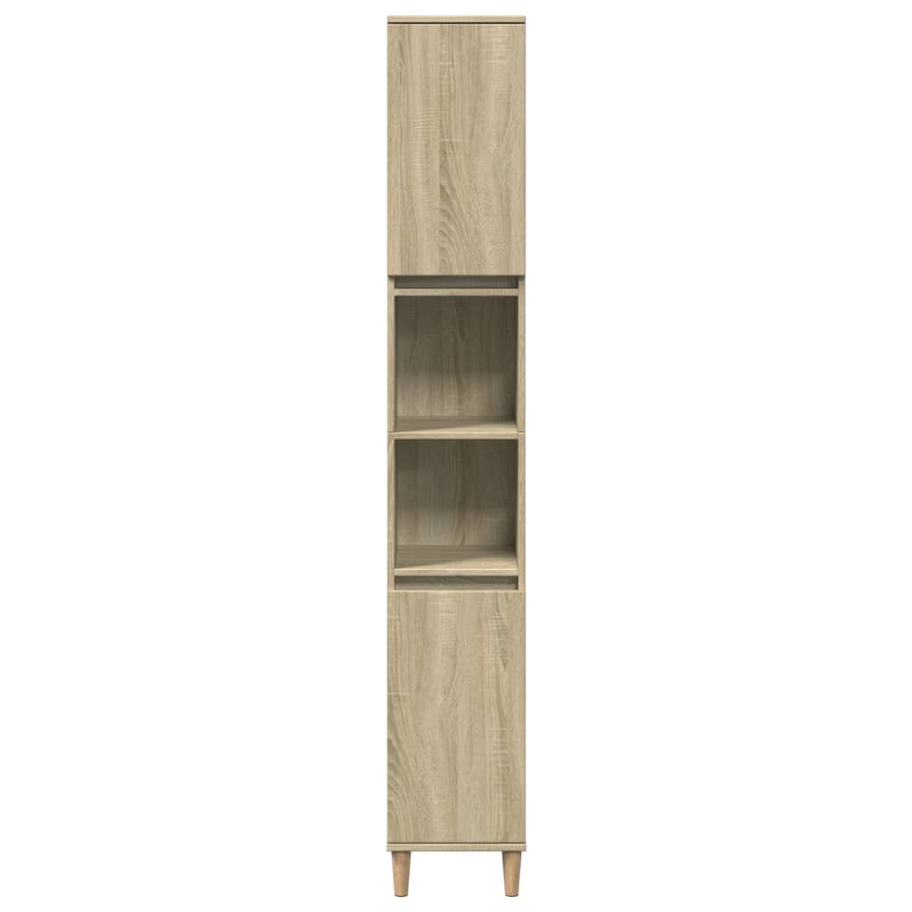 Badschrank Weiß 30x30x190 cm Holzwerkstoff