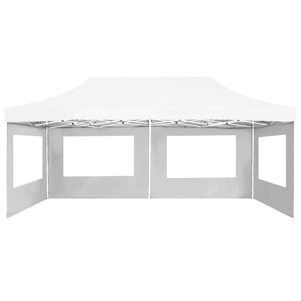 Profi-Partyzelt Faltbar mit Wänden Aluminium 3×3m Weiß