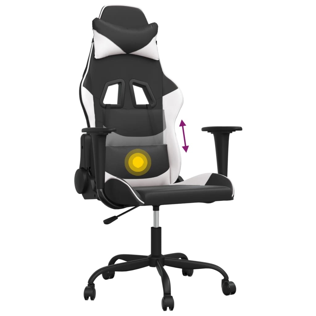 Gaming-Stuhl mit Massagefunktion Schwarz und Rot Kunstleder