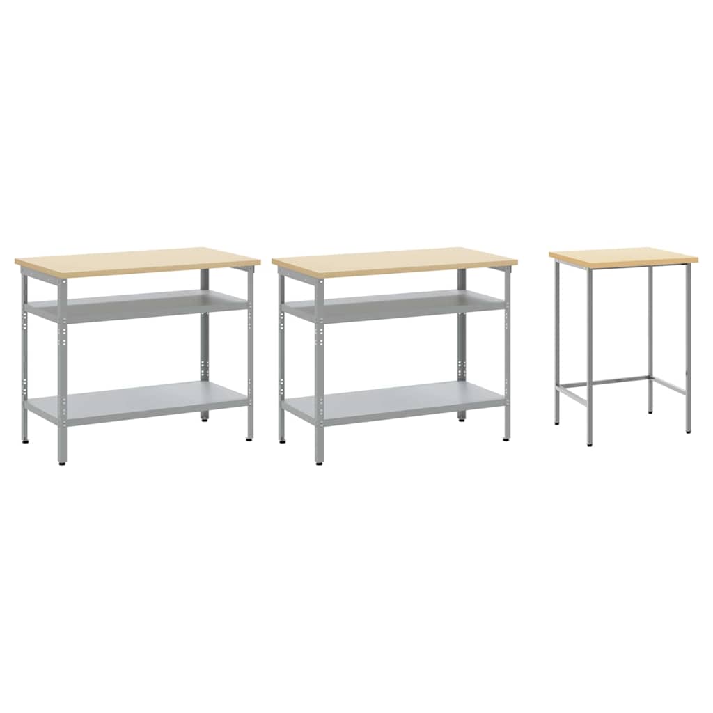 Werkbank-Set mit Schubladen 2 pcs Rot und Grau 200 x 55 x 85 cm