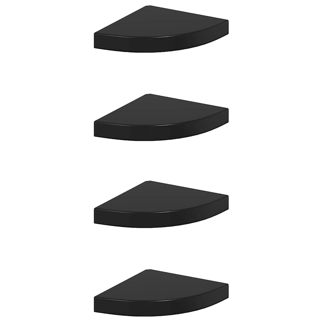 Schwebende Eckregale 2 Stk. Hochglanz-Weiß 25x25x3,8 cm MDF
