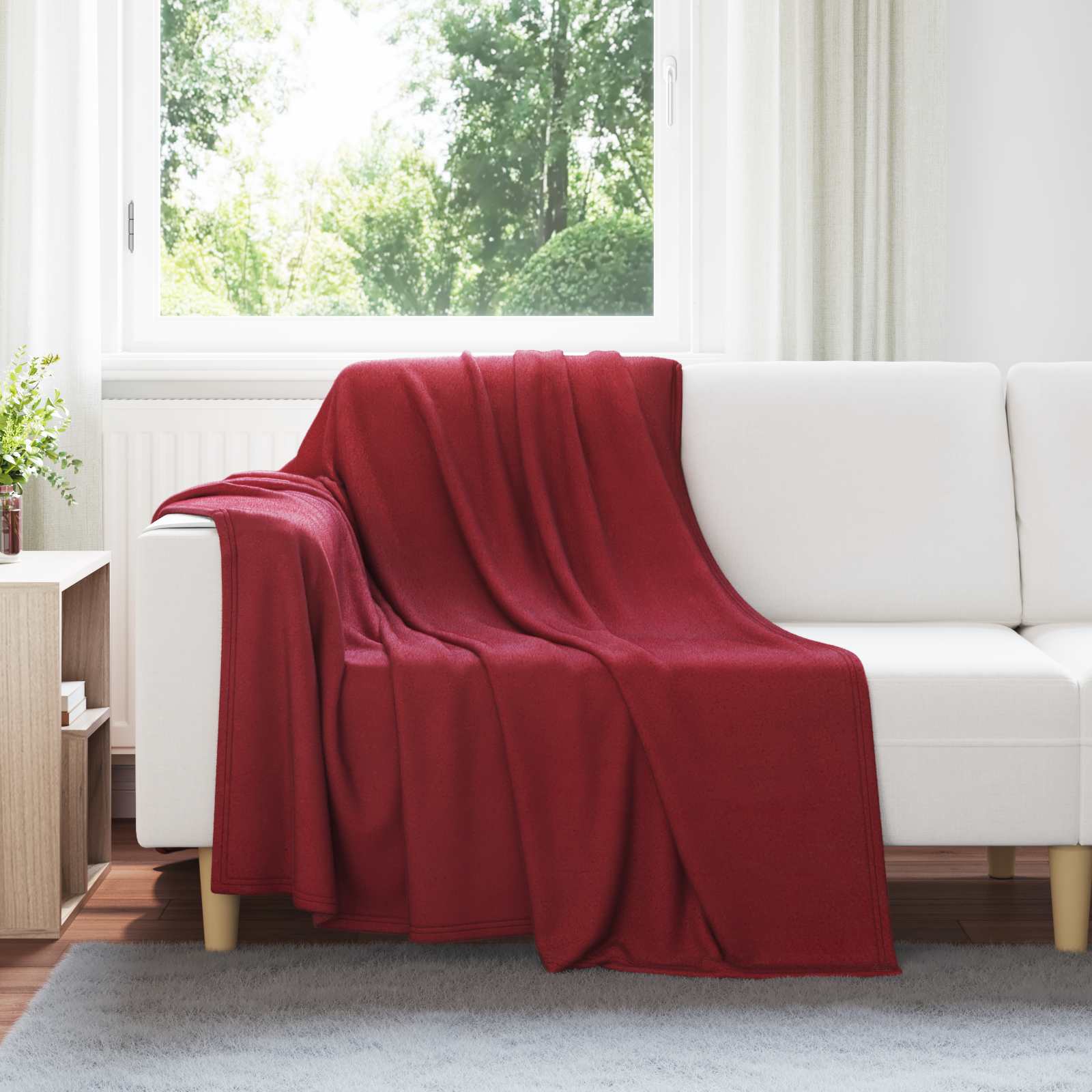 Überwurfdecke Beige 170 x 130 cm Fleece