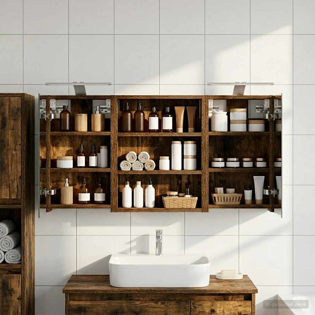 Badezimmerschrank-Set 3 pcs 80 x 10,5 x 50 cm Holzwerkstoff