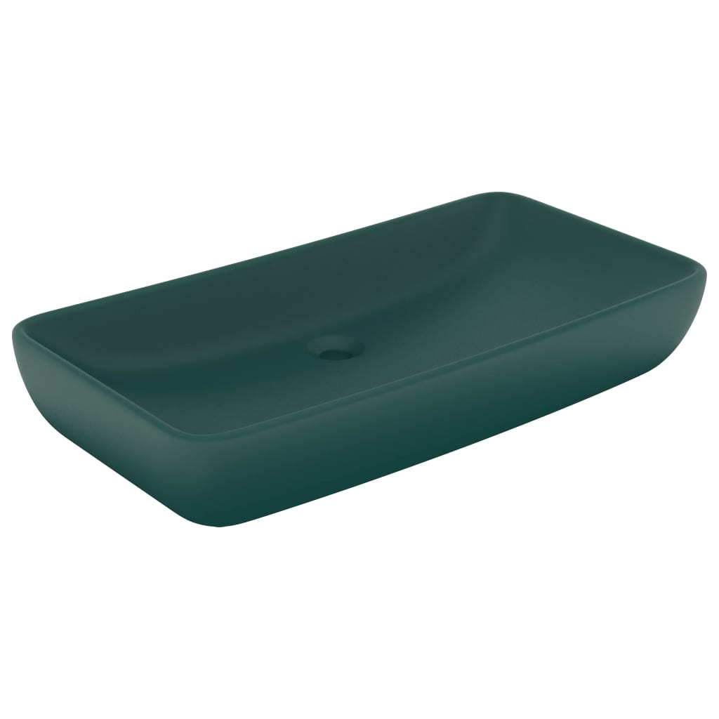 Luxus-Waschbecken Rechteckig Matt Weiß 71x38 cm Keramik