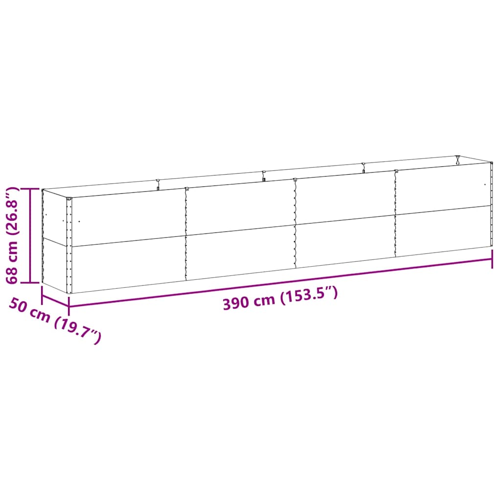 Garten-Hochbeet 100 x 50 x 36 cm Cortenstahl