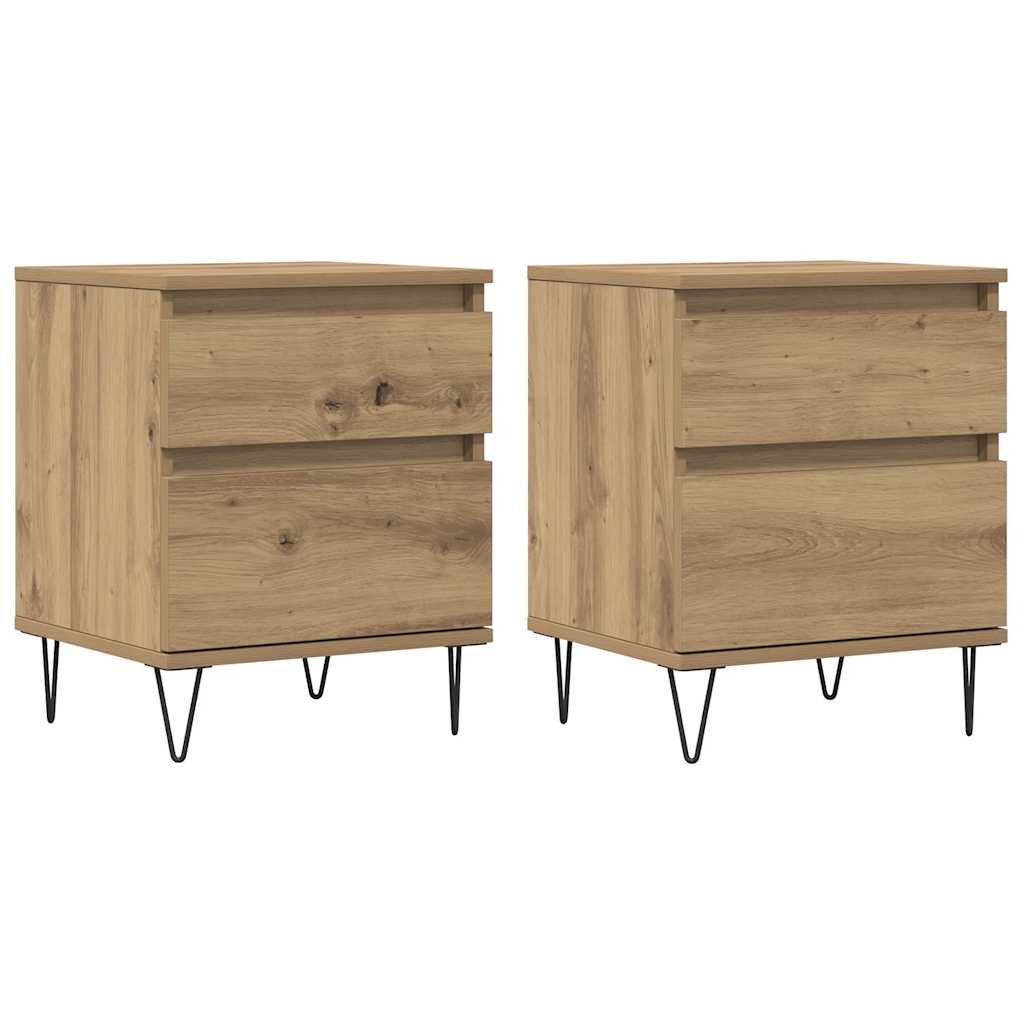 Bettschrank Schwarz Eichen-Optik 40 x 35 x 50 cm Holzwerkstoff