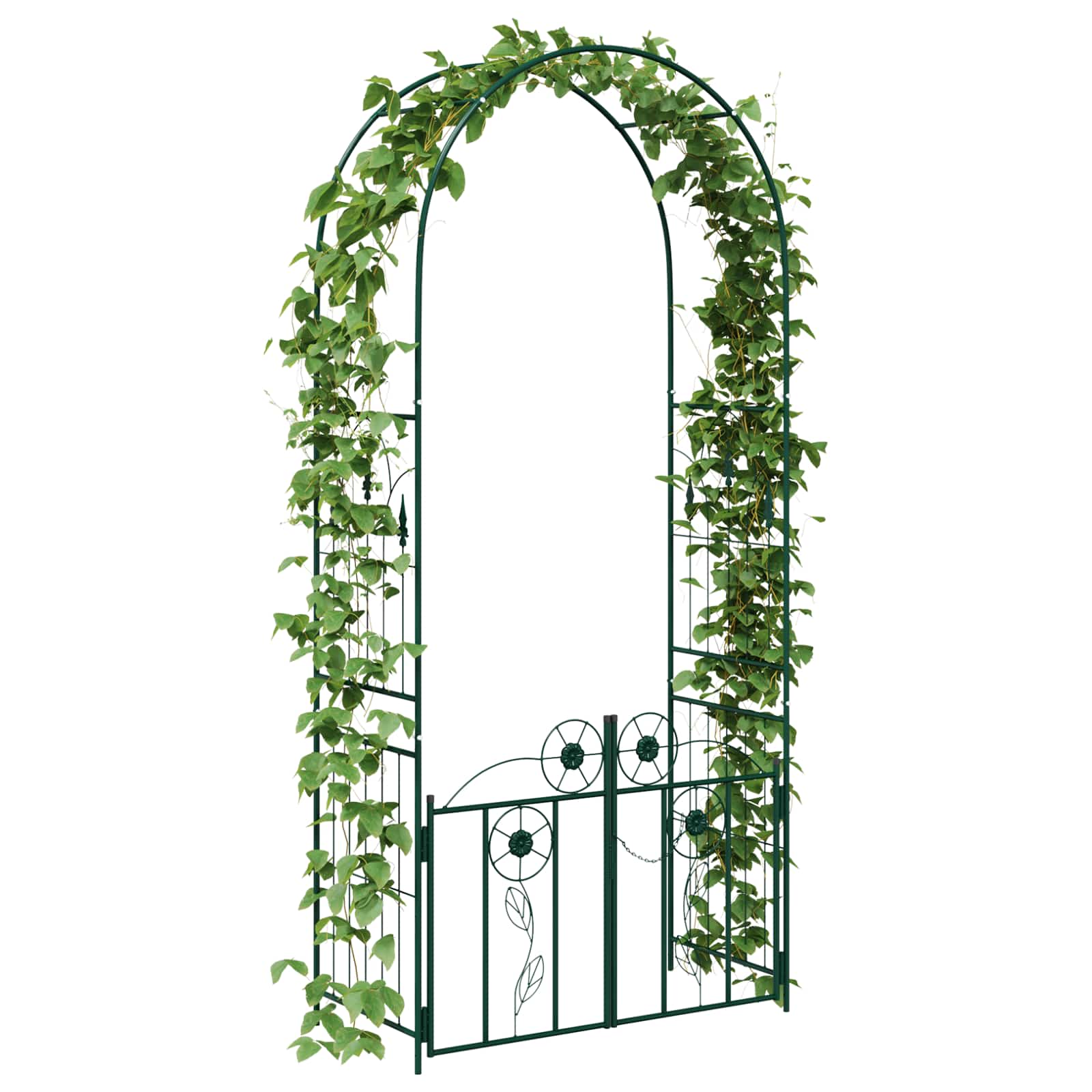 Gartenbogen mit Schloss Schwarz 102 x 50 x 218 cm
