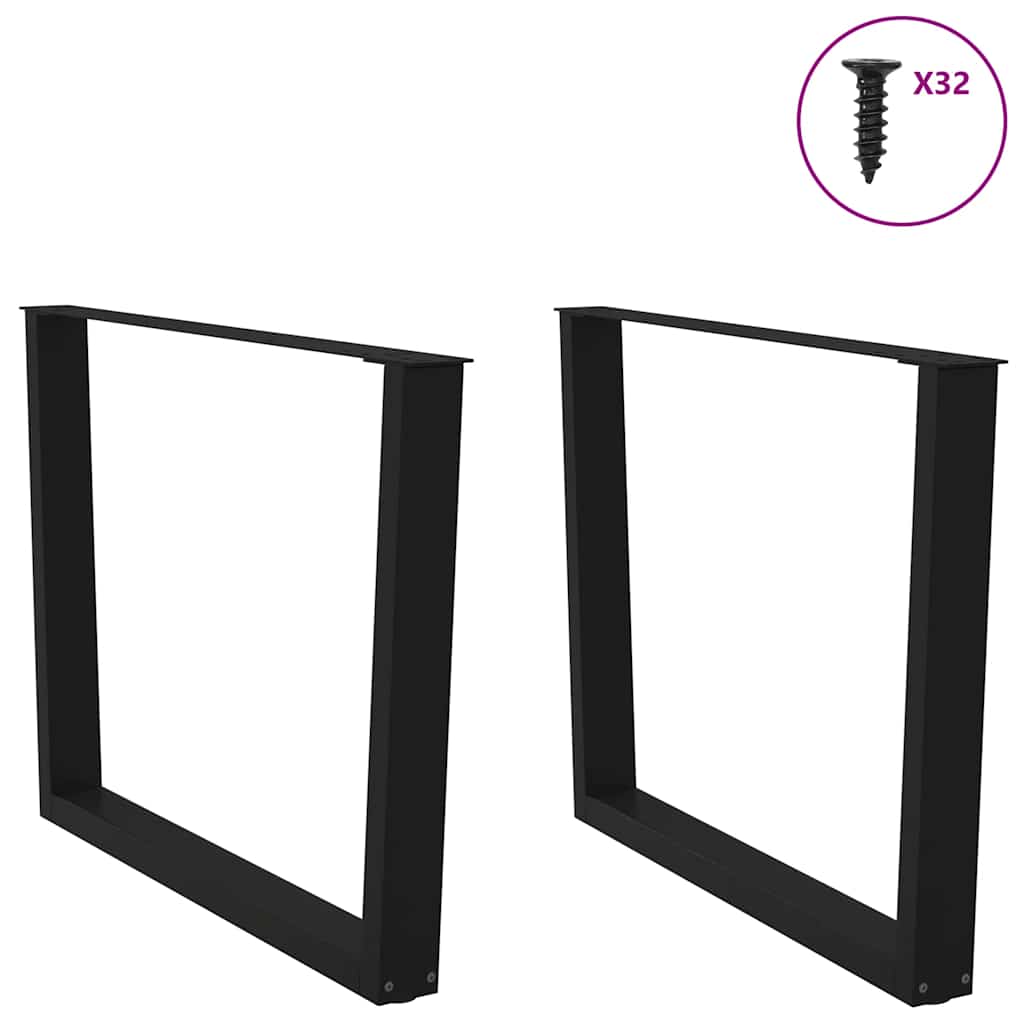 Couchtischbeine V-Form 2 Stück Schwarz 30x(30-31,3) cm Stahl