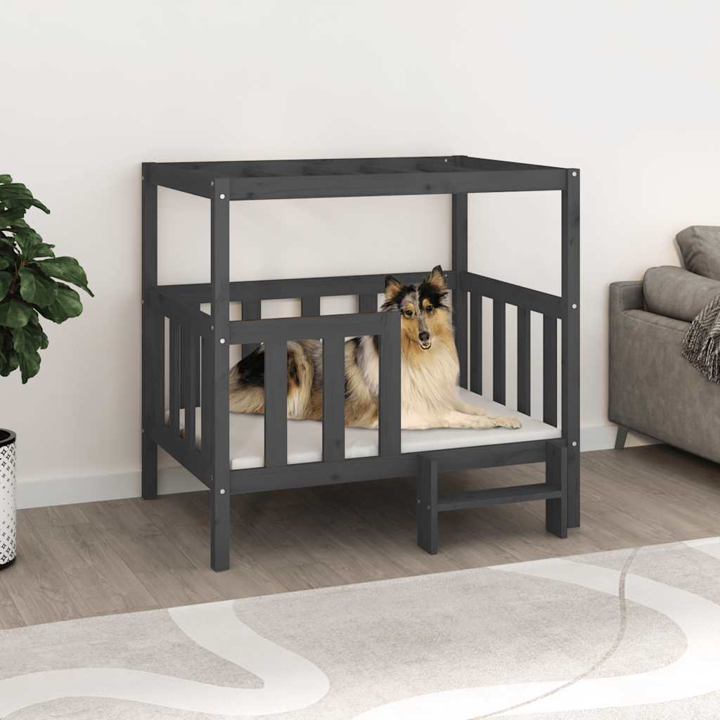 Hundebett Weiß 55,5x53,5x60 cm Massivholz Kiefer