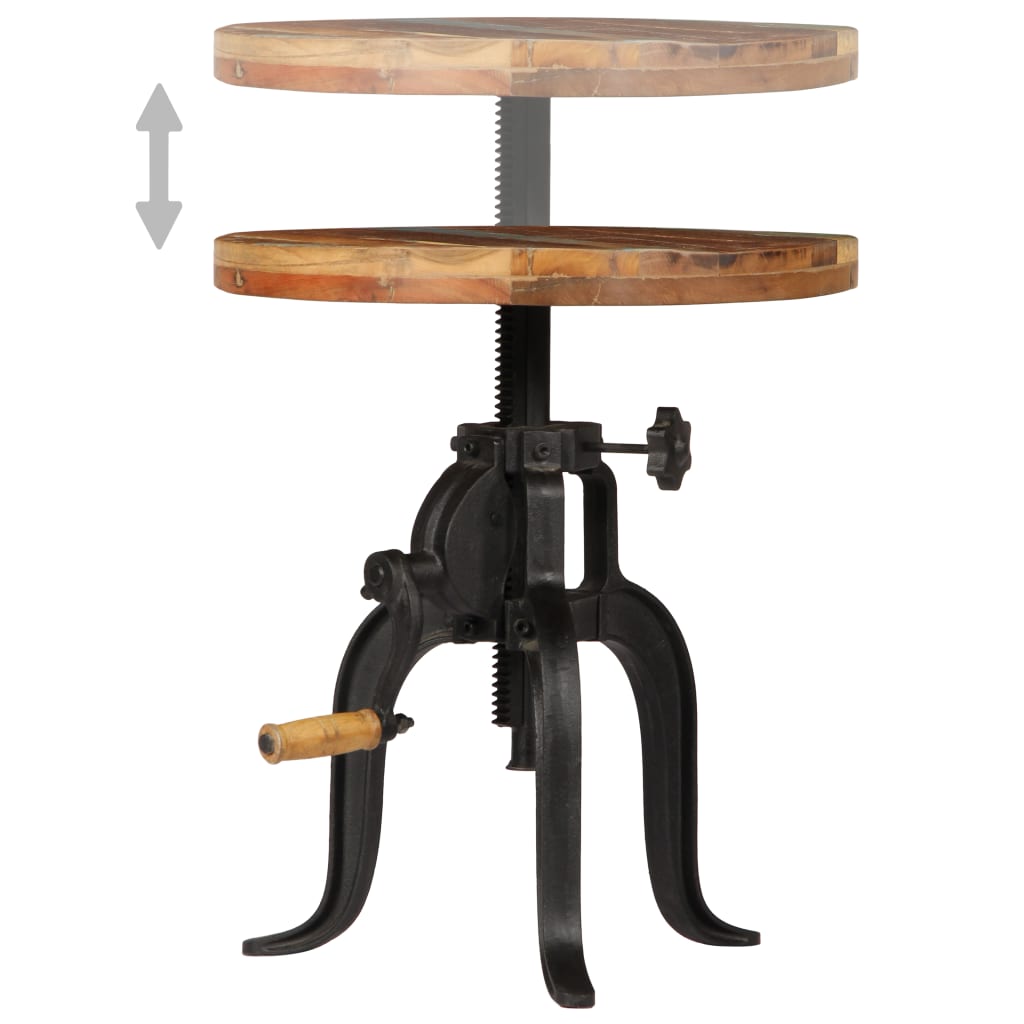 Beistelltisch 45 x (45-62) cm Massivholz Mango und Gusseisen