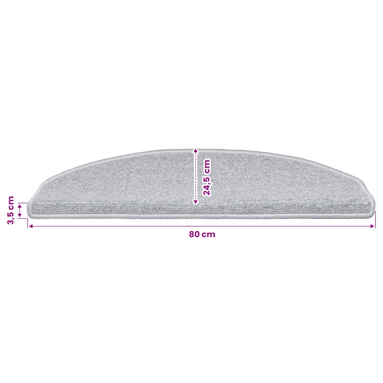 Stufenmatten 15 Stk. 56x17x3 cm Anthrazit Halbrund