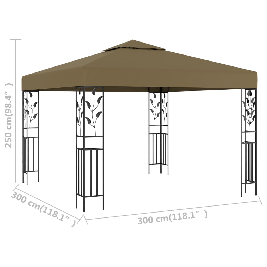 Pavillon 3x3 m Weinrot