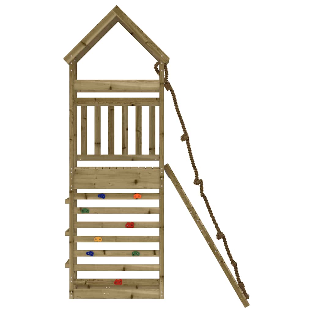 Spielturm mit Kletterwand Massivholz Kiefer