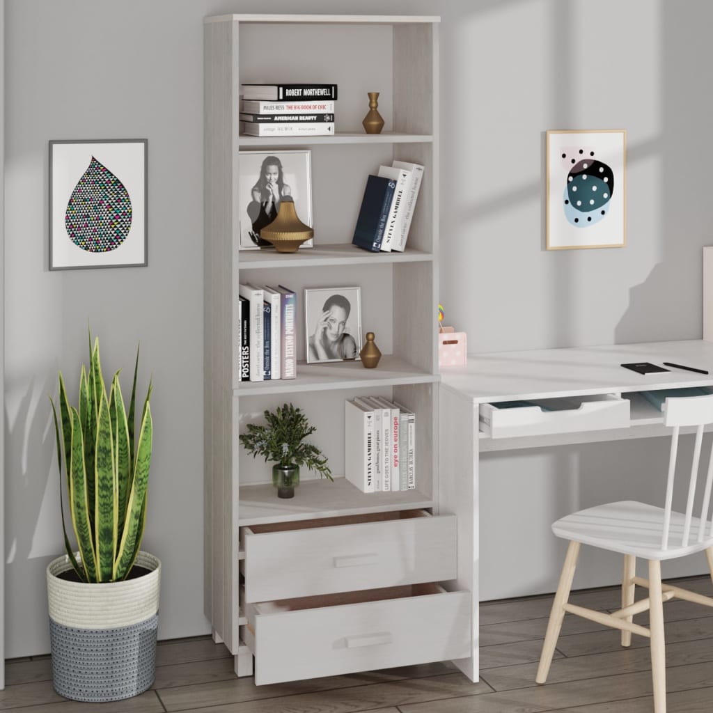 Highboard HAMAR Honigbraun 60x35x180 cm Massivholz Kiefer
