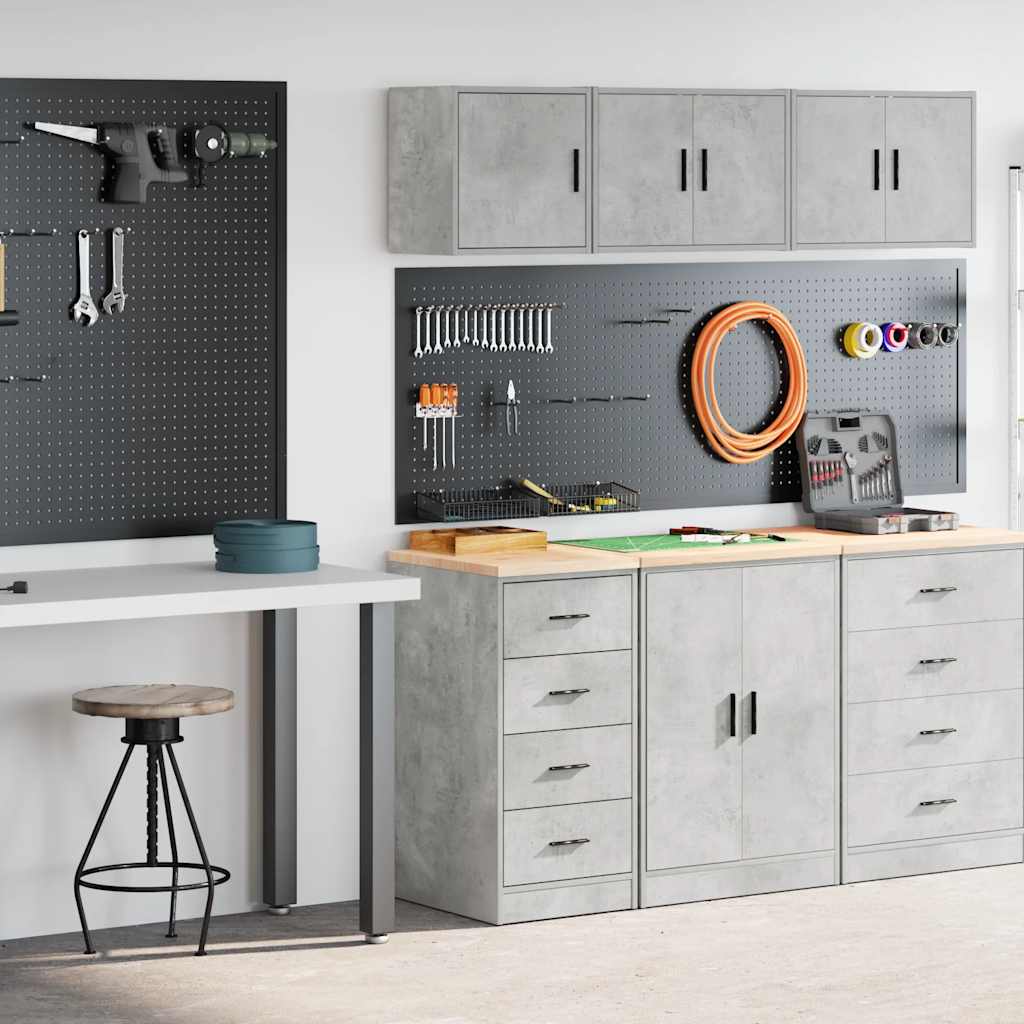 Garagenschränke 2 Stk. Schwarz Holzwerkstoff