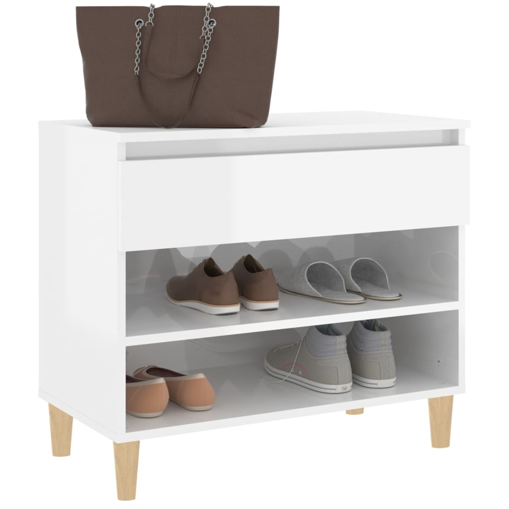 Schuhregal Weiß 70x36x60 cm Holzwerkstoff