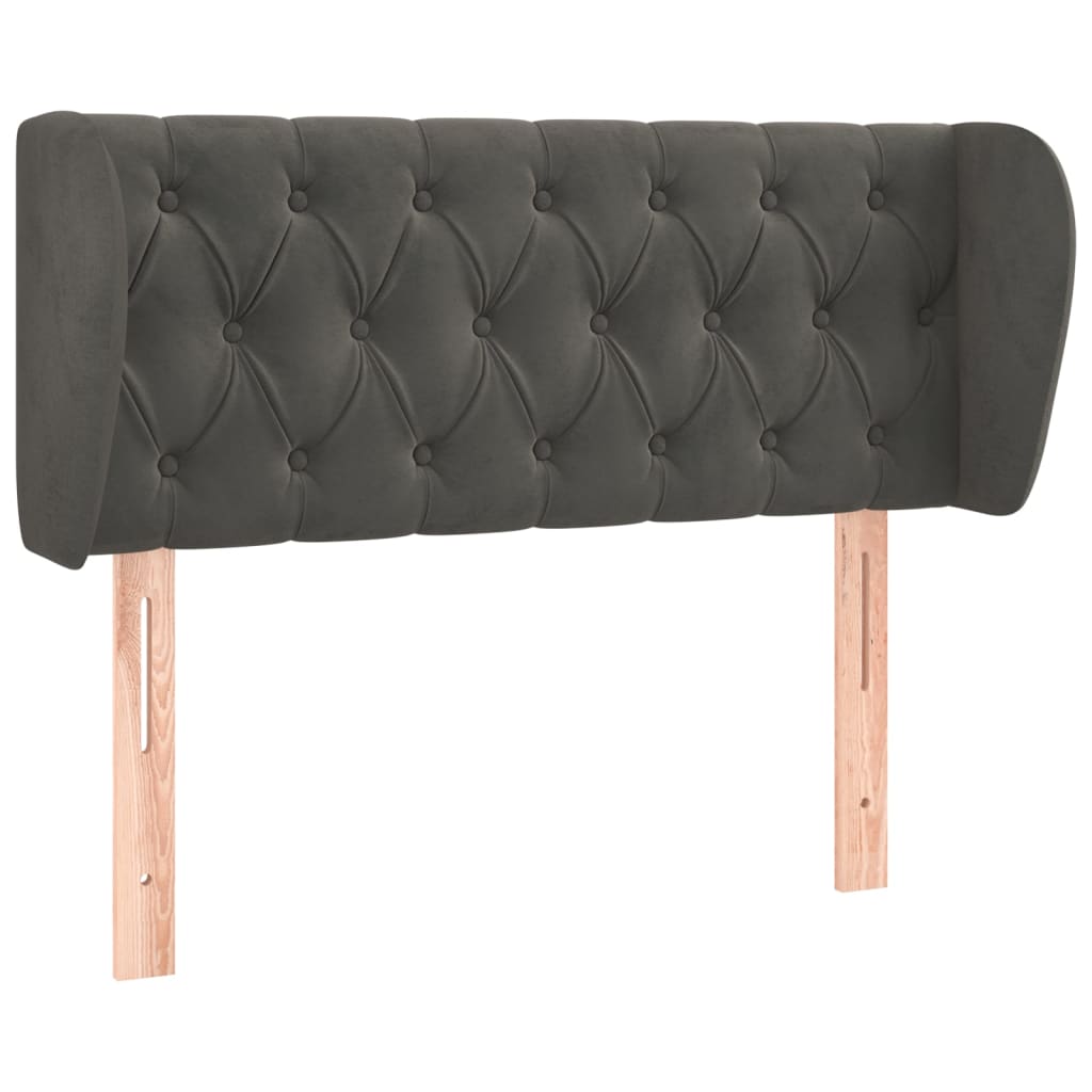 Kopfteil mit Ohren Dunkelblau 93x23x78/88 cm Samt