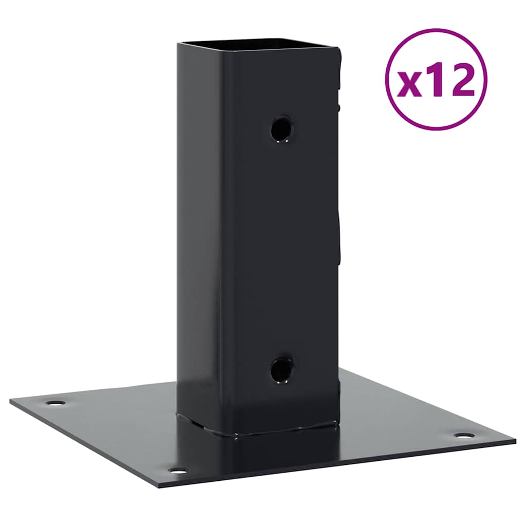 Pfostenträger Quadratisch 4Stk. Silber 46x46mm Verzinkter Stahl