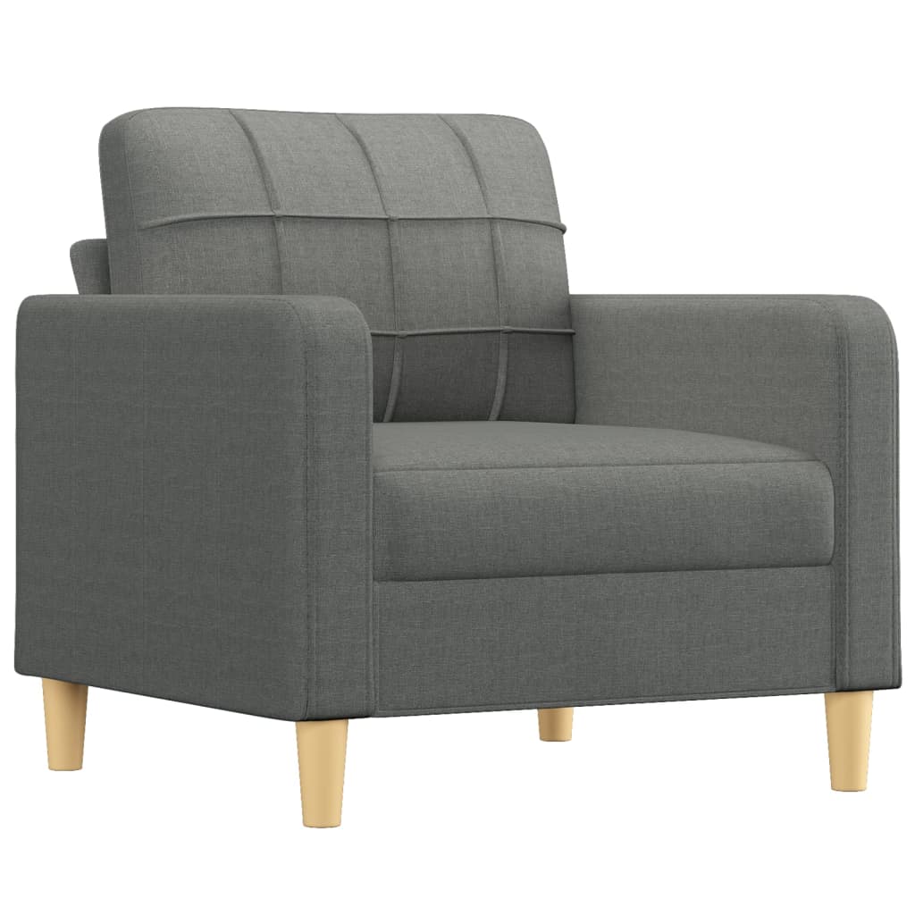 4-tlg. Sofagarnitur mit Kissen Braun Stoff