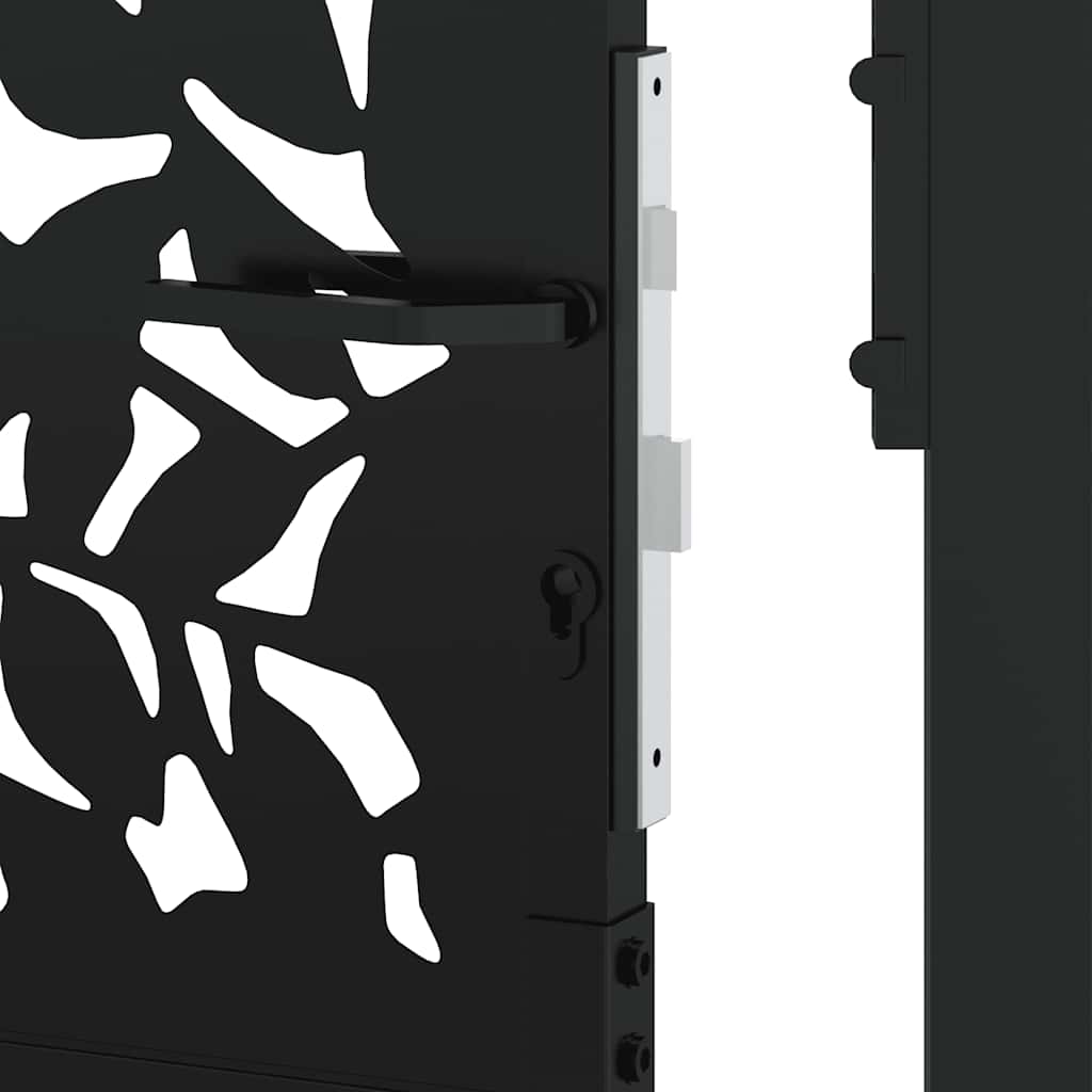 Gartentor Schwarz 100x100 cm Stahl Lichtdesign