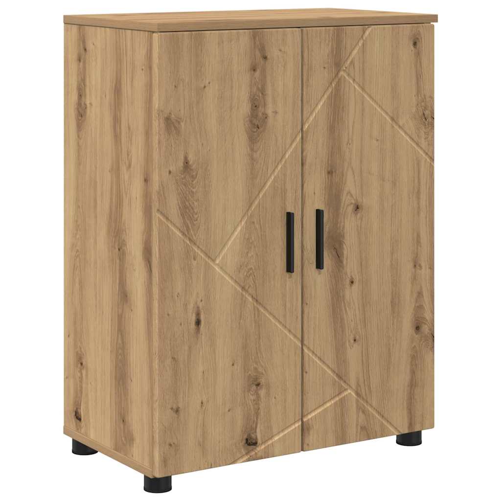 Badezimmermöbel-Set mit Tür 4 pcs Weiß Holzwerkstoff & Metall