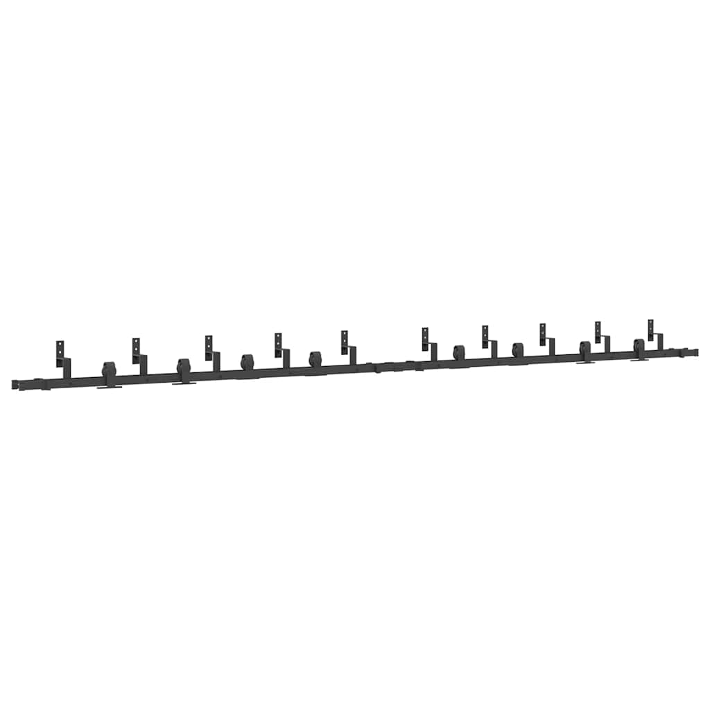 Schiebetürbeschlag-Set 183 cm Stahl Schwarz