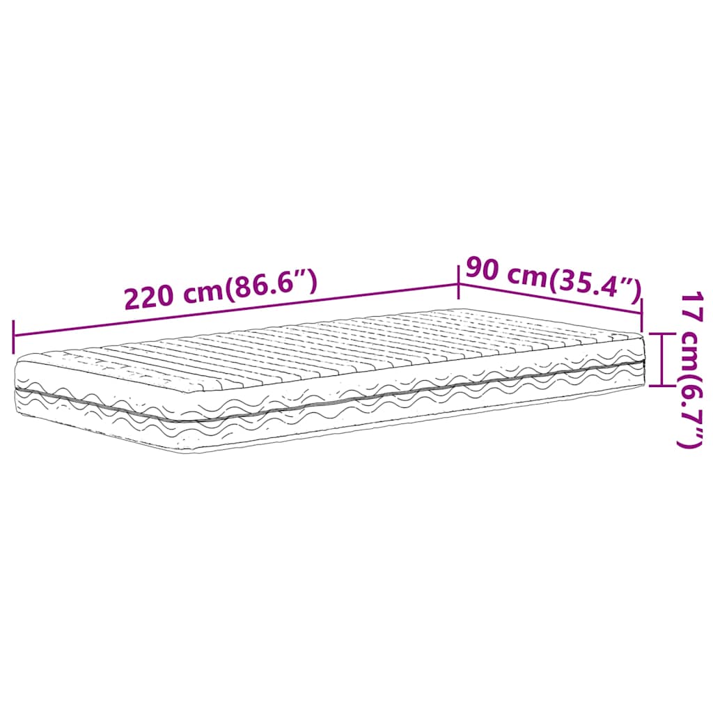 Schaumstoffmatratze Weiß 80x200 cm Härtegrad H2 H3